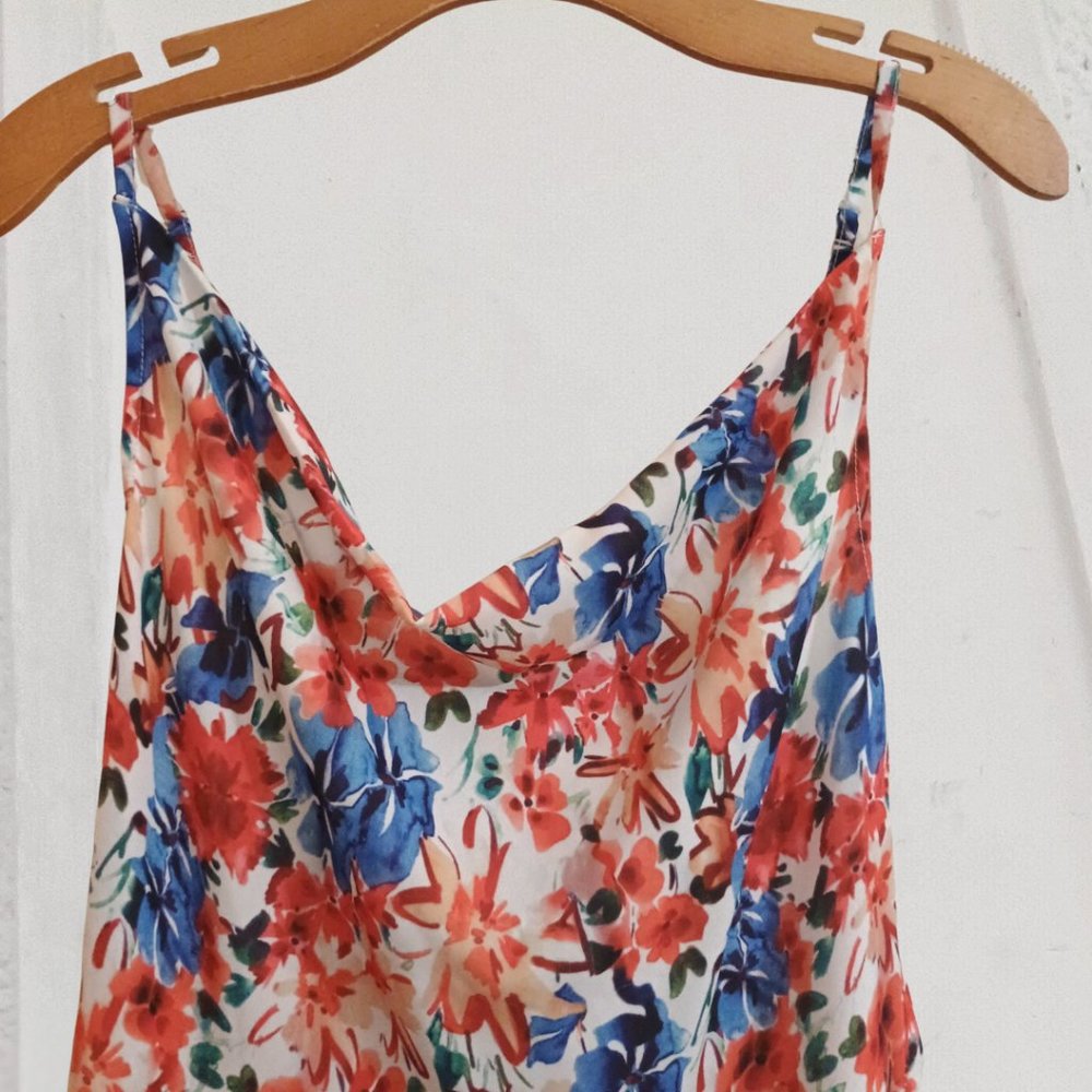 4/$25 Floral Striped Midi Dress - Picture 5 of 8